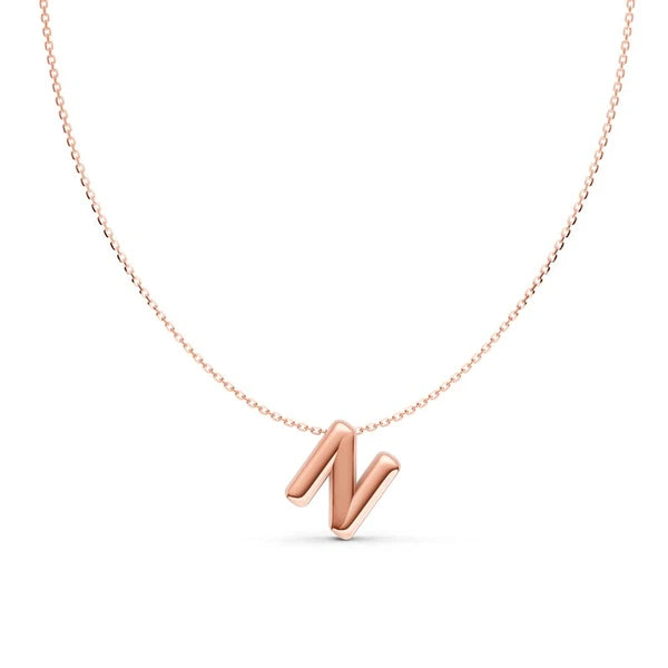 Puffy Bubble Initial ‘N’ Necklace