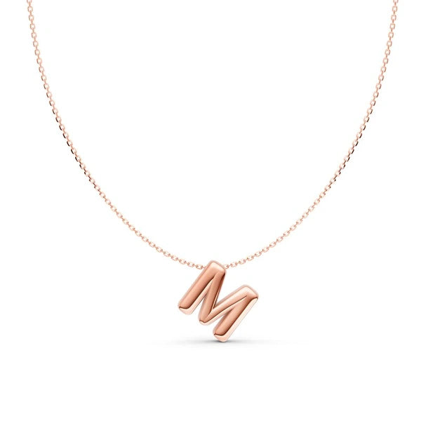 Puffy Bubble Initial ‘M’ Necklace