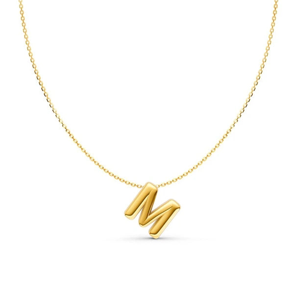 Puffy Bubble Initial ‘M’ Necklace