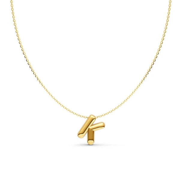 Puffy Bubble Initial ‘K’ Necklace