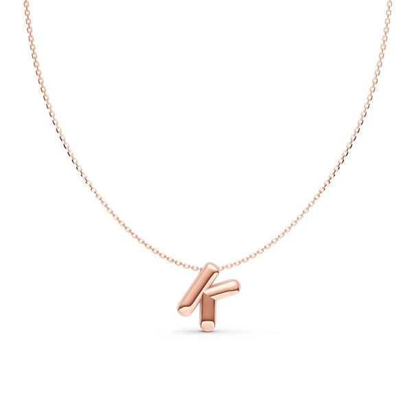 Puffy Bubble Initial ‘K’ Necklace