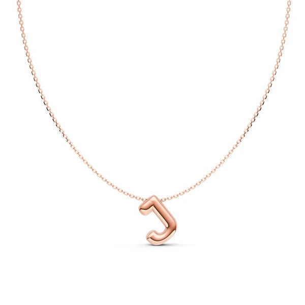 Puffy Bubble Initial ‘J’ Necklace