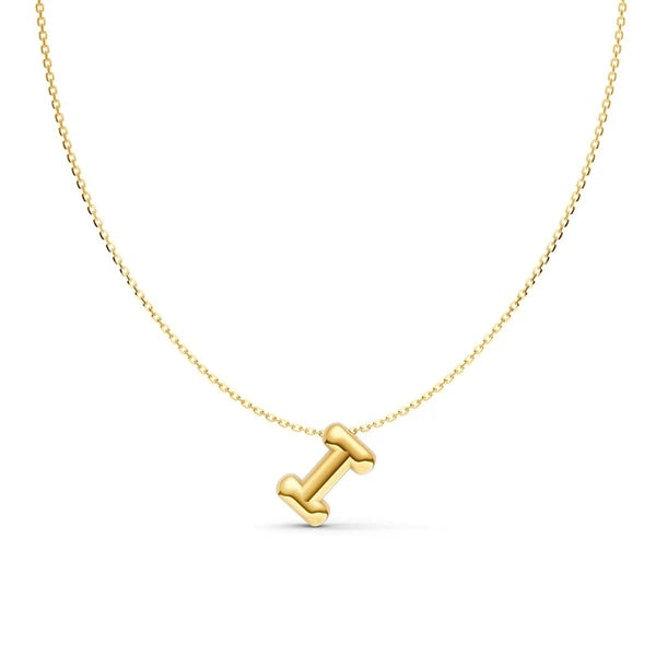 Puffy Bubble Initial ‘I’ Necklace