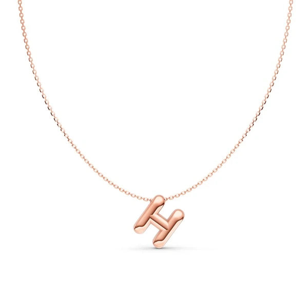 Puffy Bubble Initial ‘H’ Necklace
