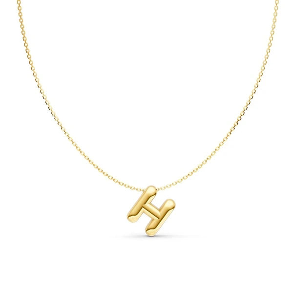 Puffy Bubble Initial ‘H’ Necklace