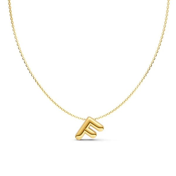 Puffy Bubble Initial ‘F’ Necklace