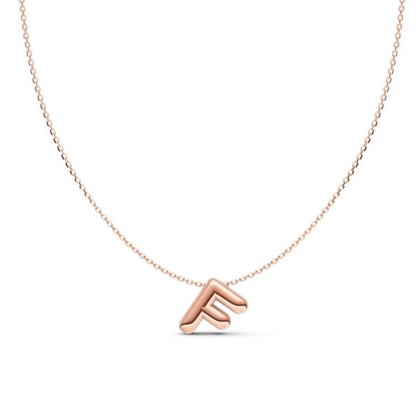 Puffy Bubble Initial ‘F’ Necklace