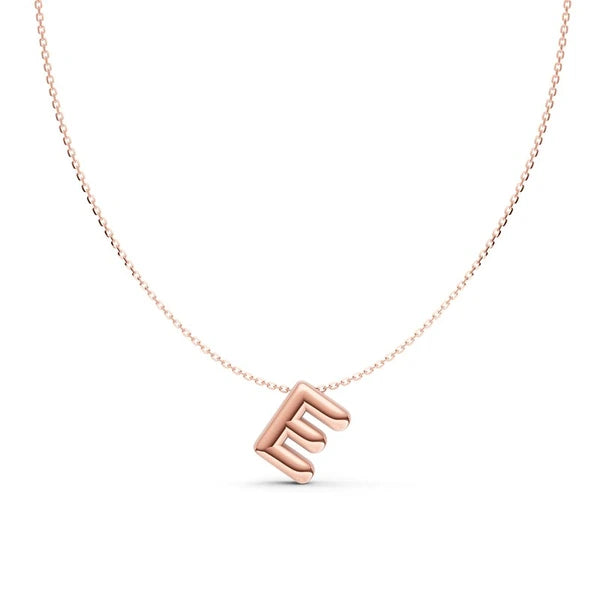 Puffy Bubble Initial ‘E’ Necklace