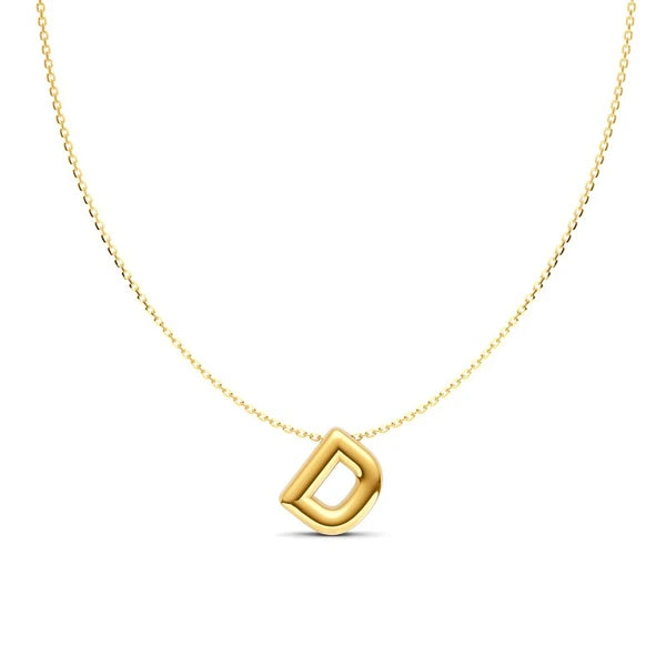 Puffy Bubble Initial ‘D’ Necklace