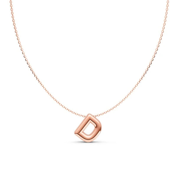 Puffy Bubble Initial ‘D’ Necklace