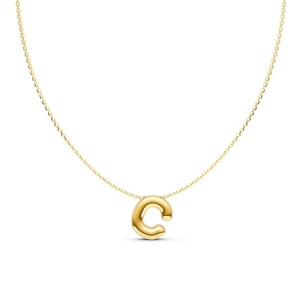 Puffy Bubble Initial ‘C' Necklace