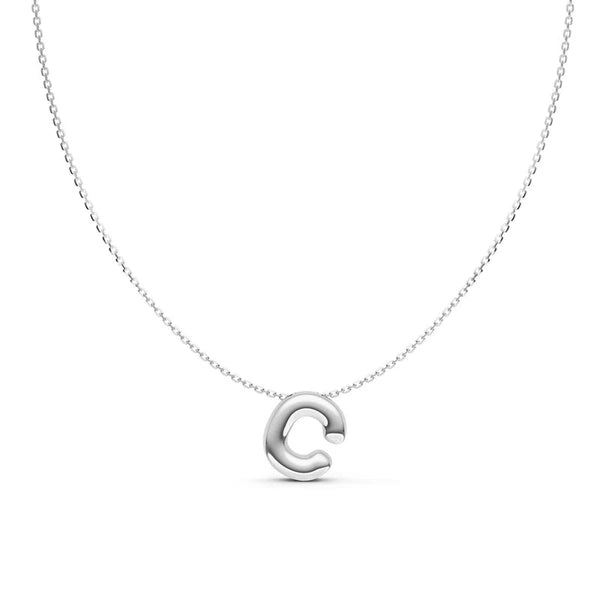 Puffy Bubble Initial ‘C' Necklace