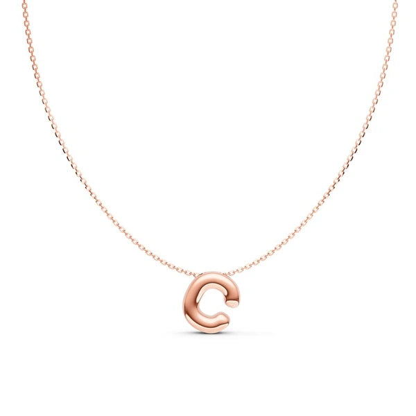 Puffy Bubble Initial ‘C' Necklace