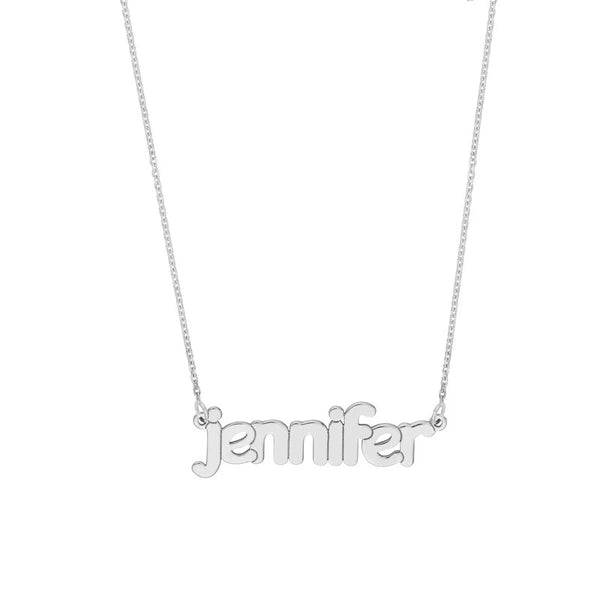 5mm Bubble Font N/Ameplate Necklace