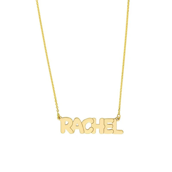7mm Bubble Font N/Ameplate Necklace
