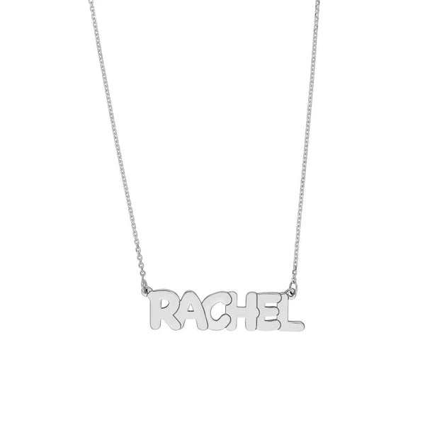 7mm Bubble Font N/Ameplate Necklace
