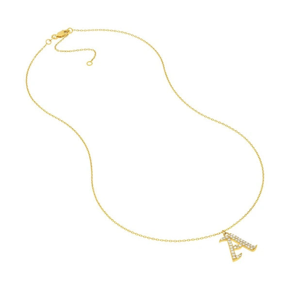 Diamond Gothic 'A' Necklace