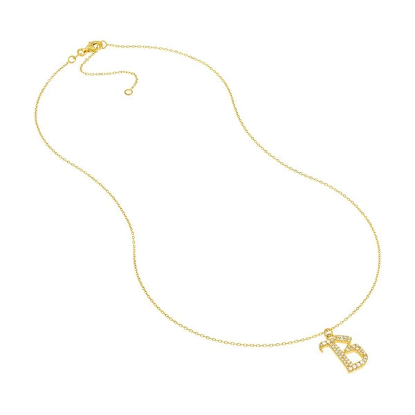 Diamond Gothic 'B' Necklace