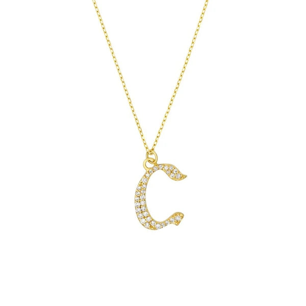 Diamond Gothic 'C' Necklace