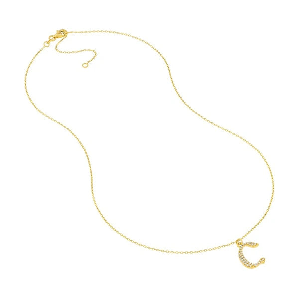 Diamond Gothic 'C' Necklace