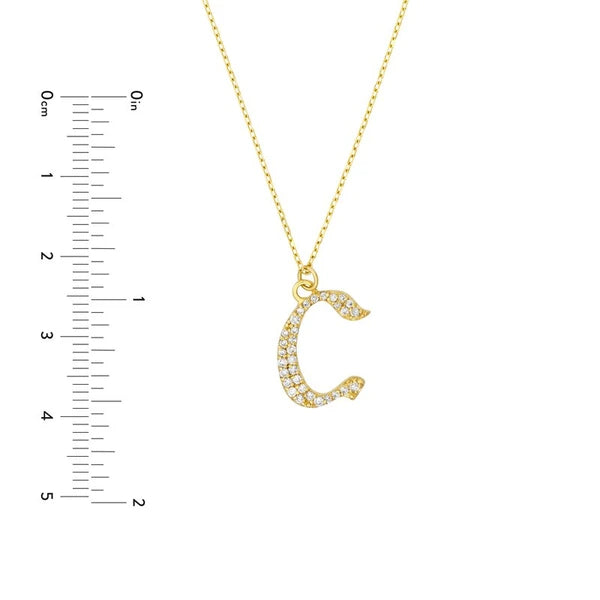 Diamond Gothic 'C' Necklace