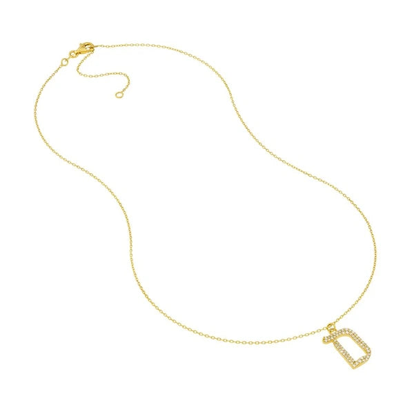 Diamond Gothic 'D' Necklace