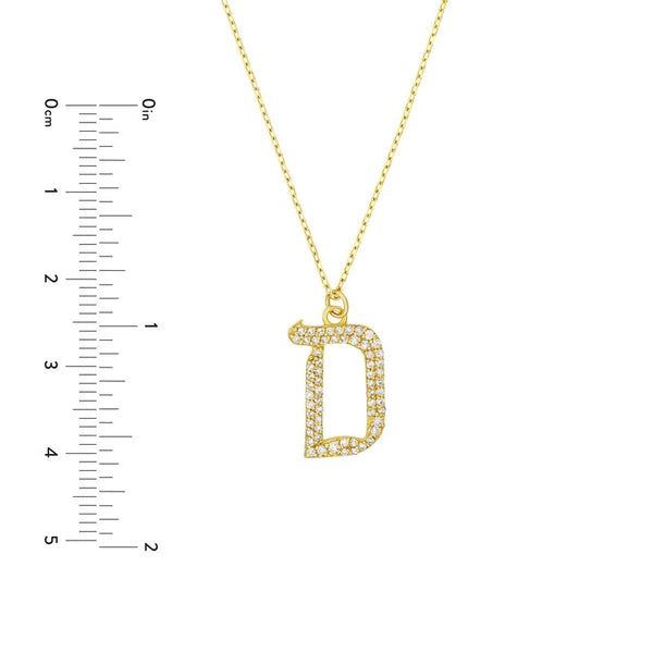 Diamond Gothic 'D' Necklace