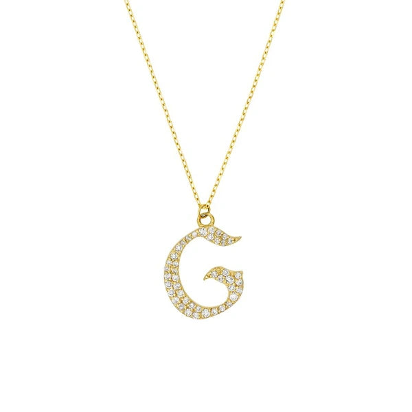 Diamond Gothic 'G' Necklace