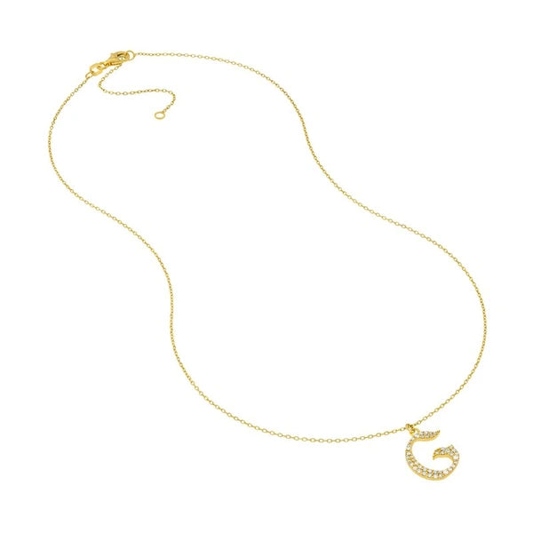 Diamond Gothic 'G' Necklace