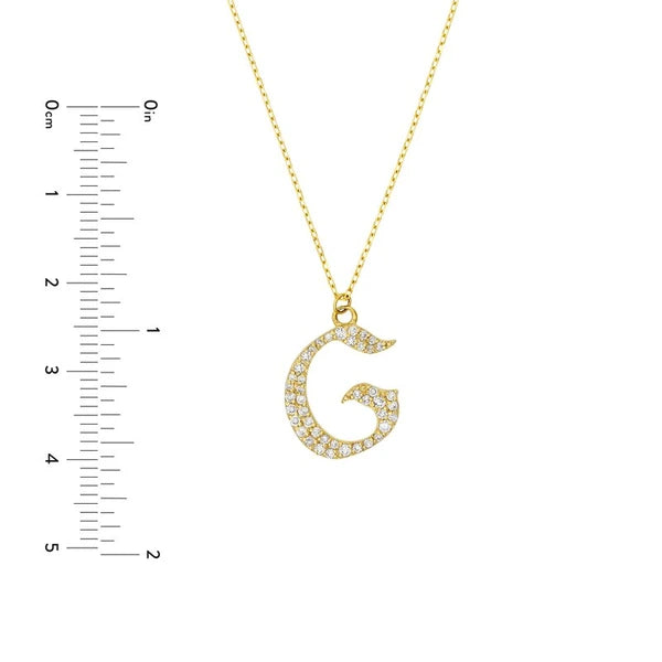 Diamond Gothic 'G' Necklace