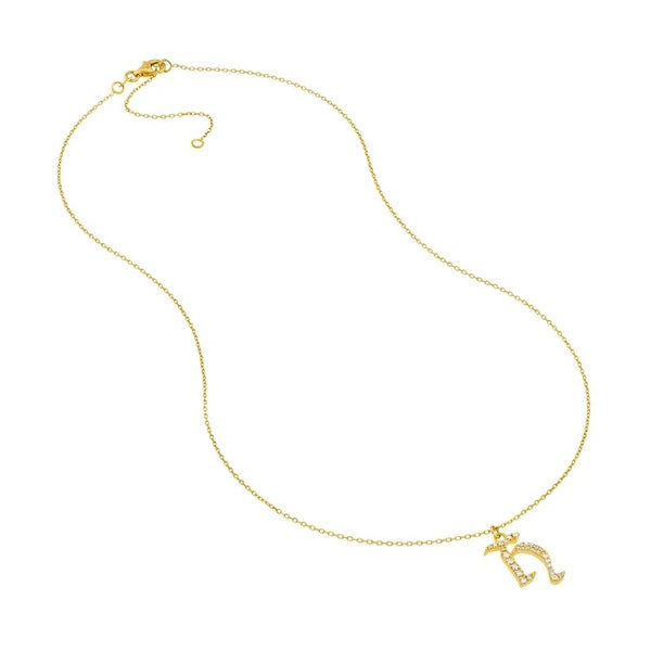 Diamond Gothic 'H' Necklace