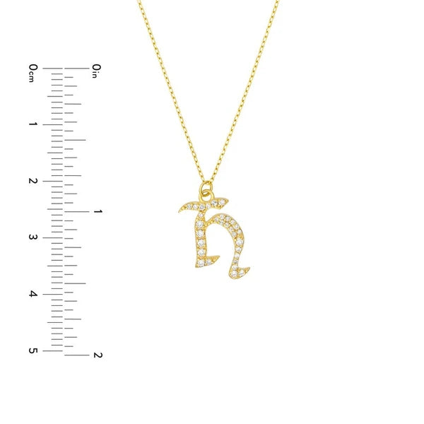 Diamond Gothic 'H' Necklace