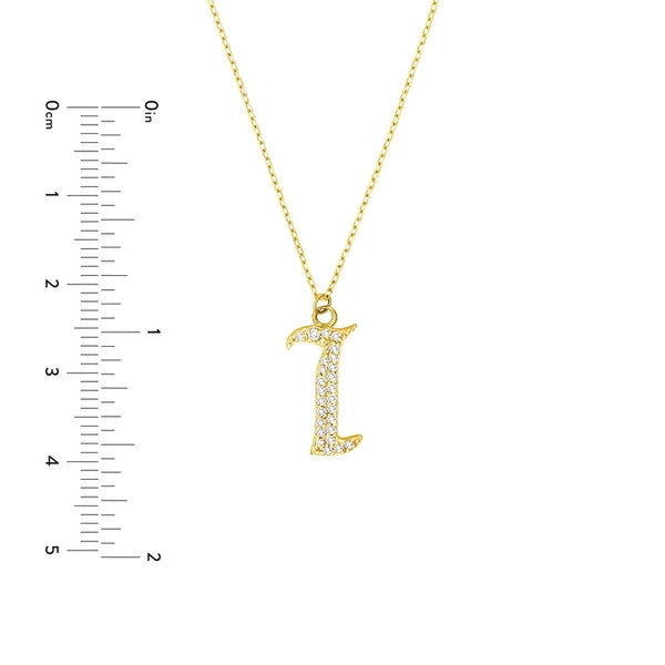 Diamond Gothic 'I' Necklace