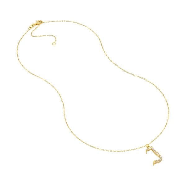 Diamond Gothic 'J' Necklace