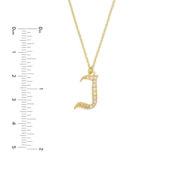Diamond Gothic 'J' Necklace