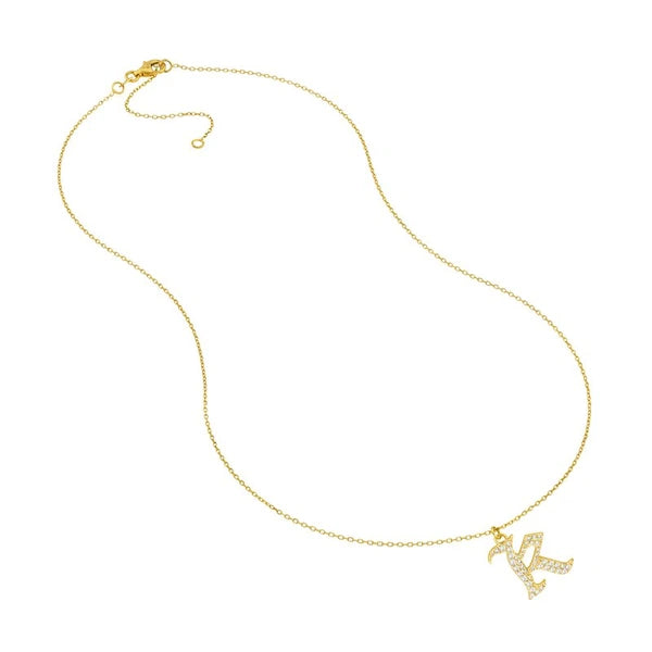 Diamond Gothic 'K' Necklace
