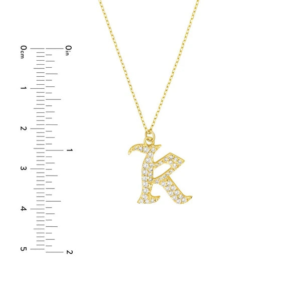 Diamond Gothic 'K' Necklace