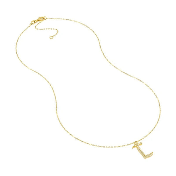 Diamond Gothic 'L' Necklace