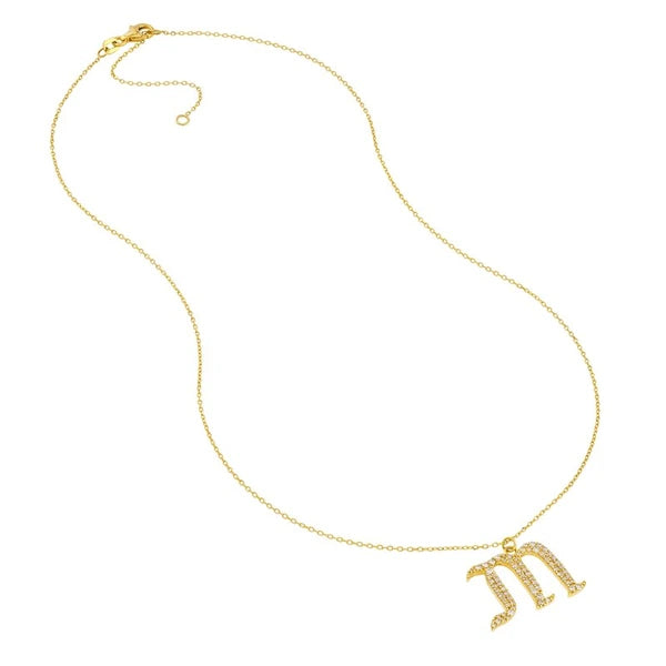 Diamond Gothic “M” Necklace