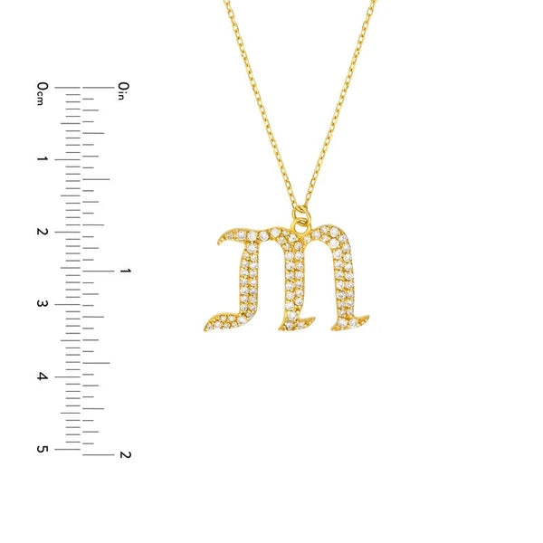 Diamond Gothic “M” Necklace