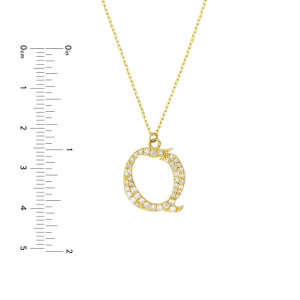 Diamond Gothic 'Q' Necklace