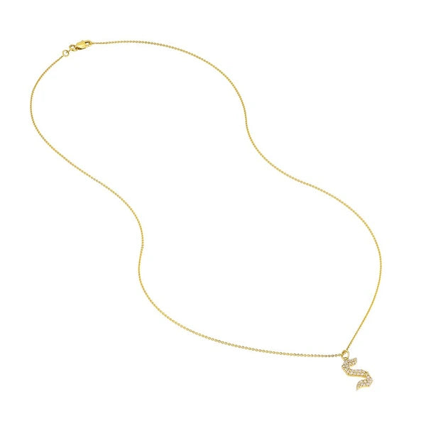 Diamond Gothic 'S' Necklace