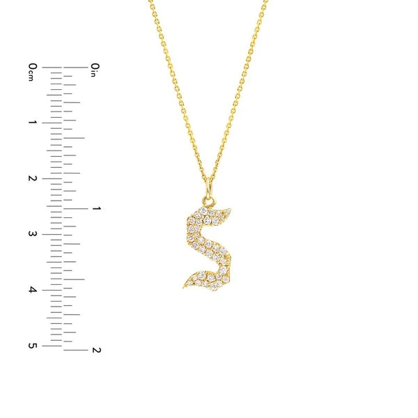 Diamond Gothic 'S' Necklace