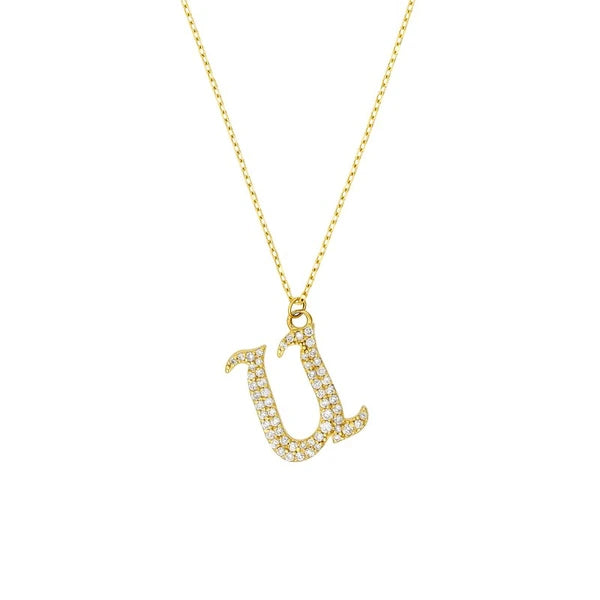 Diamond Gothic 'U' Necklace