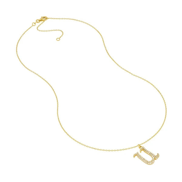 Diamond Gothic 'U' Necklace
