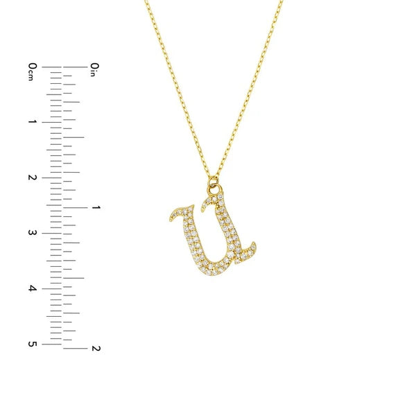 Diamond Gothic 'U' Necklace