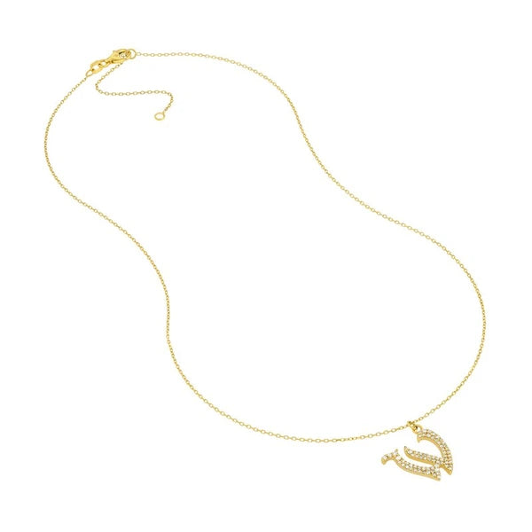 Diamond Gothic 'W' Necklace