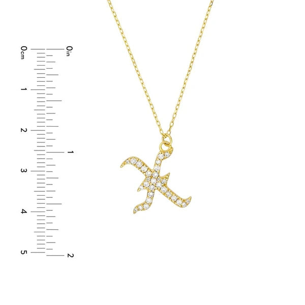 Diamond Gothic 'X' Necklace