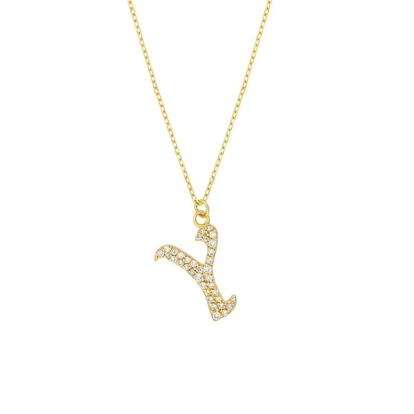 Diamond Gothic 'Y' Necklace