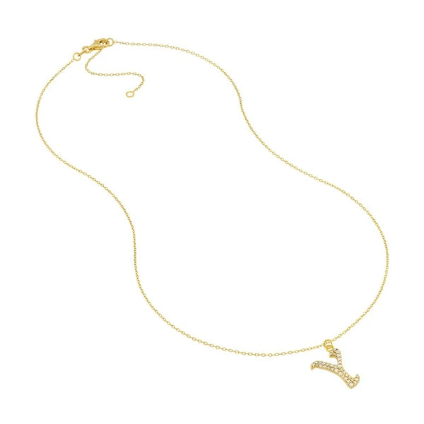 Diamond Gothic 'Y' Necklace